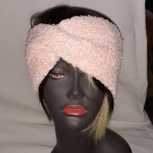 Pink fluffy headband